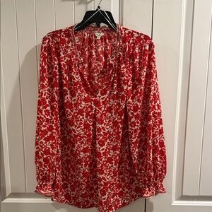 Max Studio Red Floral Blouse
